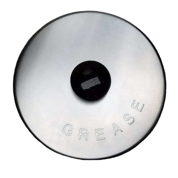 Grease container top view with lid on